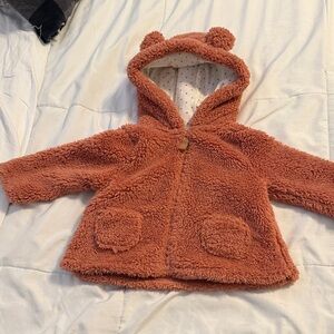 Carter's Plush Teddy Hooded Puffer Jacket - Rust